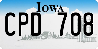 IA license plate CPD708