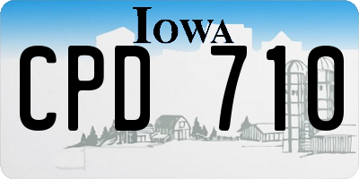 IA license plate CPD710