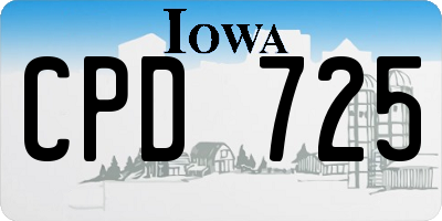 IA license plate CPD725