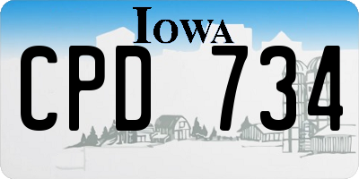 IA license plate CPD734