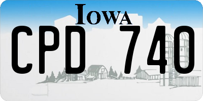 IA license plate CPD740