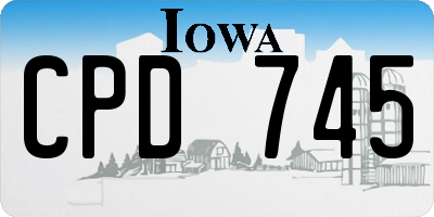 IA license plate CPD745