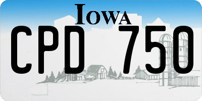 IA license plate CPD750