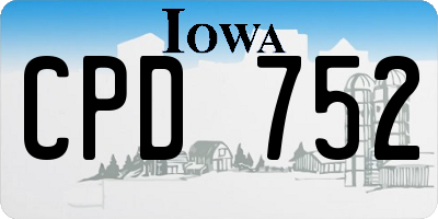 IA license plate CPD752