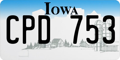 IA license plate CPD753