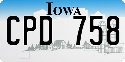 IA license plate CPD758