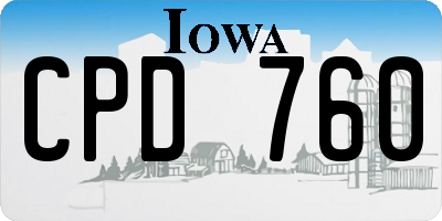 IA license plate CPD760