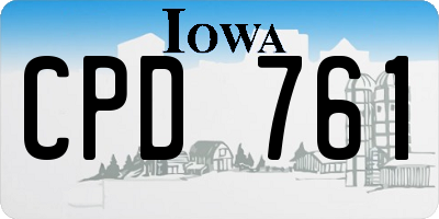 IA license plate CPD761