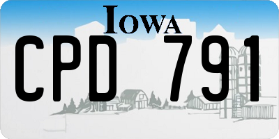 IA license plate CPD791