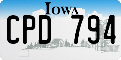 IA license plate CPD794