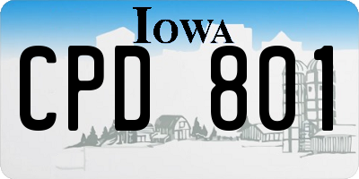 IA license plate CPD801