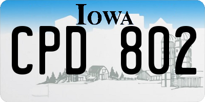 IA license plate CPD802