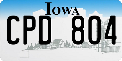 IA license plate CPD804