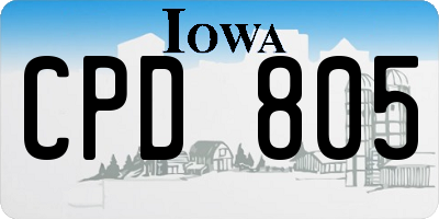 IA license plate CPD805