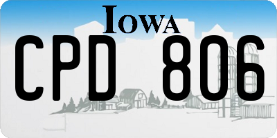 IA license plate CPD806