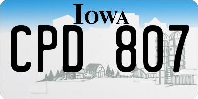 IA license plate CPD807
