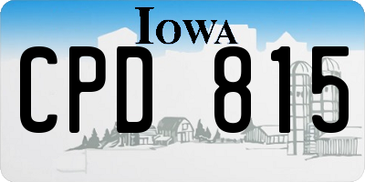 IA license plate CPD815