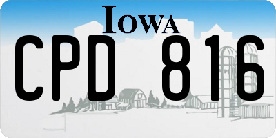 IA license plate CPD816