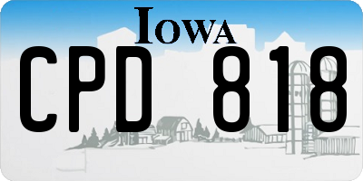 IA license plate CPD818