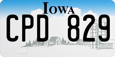 IA license plate CPD829