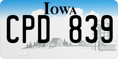 IA license plate CPD839