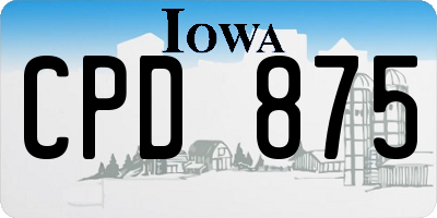 IA license plate CPD875