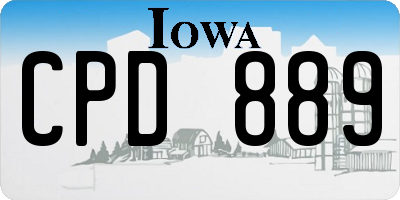 IA license plate CPD889