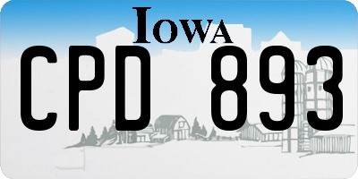 IA license plate CPD893