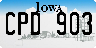 IA license plate CPD903