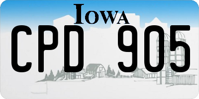 IA license plate CPD905