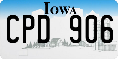 IA license plate CPD906