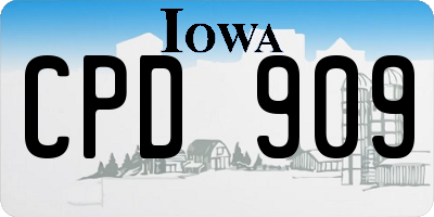 IA license plate CPD909