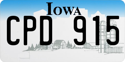 IA license plate CPD915
