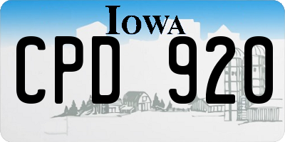 IA license plate CPD920