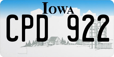 IA license plate CPD922