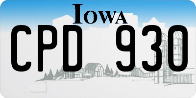 IA license plate CPD930