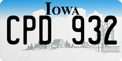 IA license plate CPD932