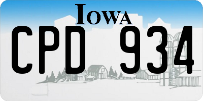 IA license plate CPD934
