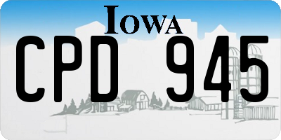 IA license plate CPD945