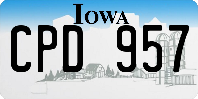IA license plate CPD957