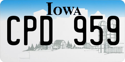 IA license plate CPD959