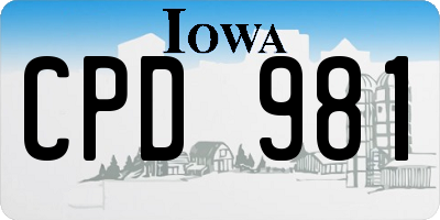 IA license plate CPD981