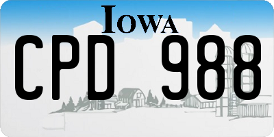 IA license plate CPD988