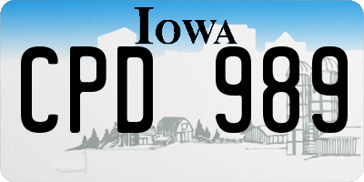 IA license plate CPD989