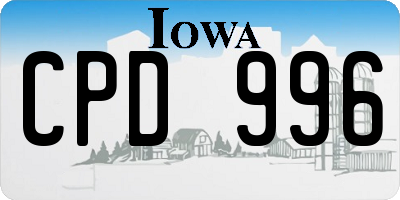 IA license plate CPD996