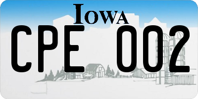 IA license plate CPE002