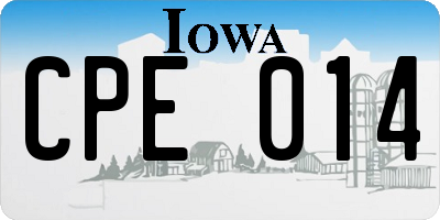 IA license plate CPE014