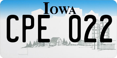 IA license plate CPE022