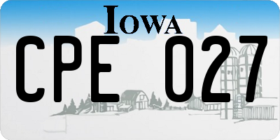 IA license plate CPE027