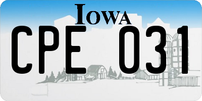 IA license plate CPE031